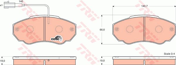 TRW Комплект тормозных колодок, дисковый тормоз GDB1517