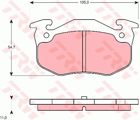 TRW Комплект тормозных колодок, дисковый тормоз GDB1522