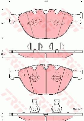 TRW Комплект тормозных колодок, дисковый тормоз GDB1558