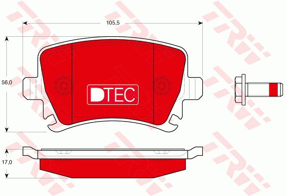 TRW Комплект тормозных колодок, дисковый тормоз GDB1622DTE