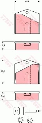 TRW Комплект тормозных колодок, дисковый тормоз GDB1640