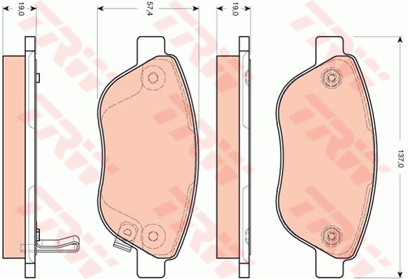 TRW Комплект тормозных колодок, дисковый тормоз GDB1701