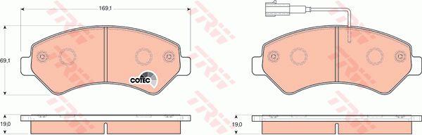 TRW Комплект тормозных колодок, дисковый тормоз GDB1703