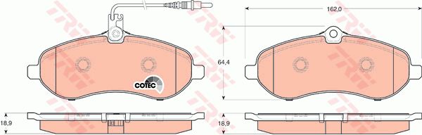 TRW Комплект тормозных колодок, дисковый тормоз GDB1719