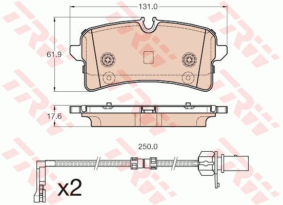 TRW Комплект тормозных колодок, дисковый тормоз GDB1975