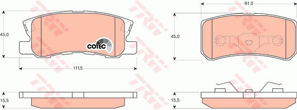 TRW Комплект тормозных колодок, дисковый тормоз GDB3247