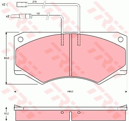 TRW Комплект тормозных колодок, дисковый тормоз GDB389