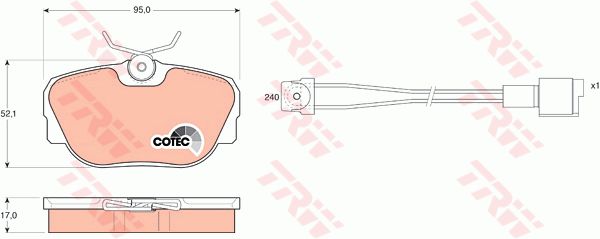 TRW Комплект тормозных колодок, дисковый тормоз GDB820