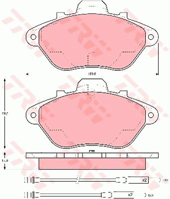 TRW Комплект тормозных колодок, дисковый тормоз GDB956