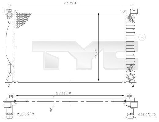 TYC Радиатор, охлаждение двигателя 702-0022