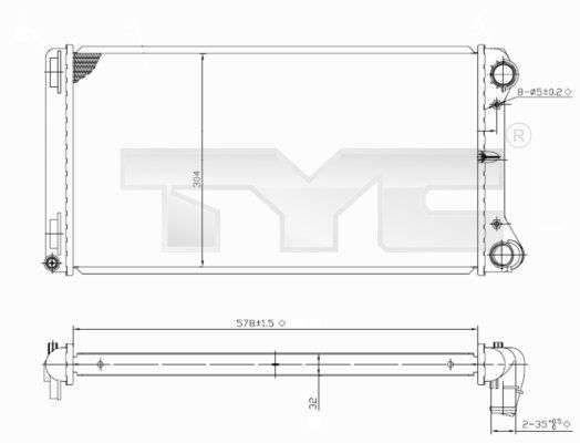 TYC Radiators, Motora dzesēšanas sistēma 709-0002