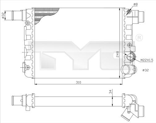 TYC Radiators, Motora dzesēšanas sistēma 709-0009