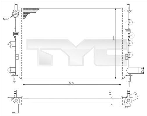 TYC Радиатор, охлаждение двигателя 710-0034-R