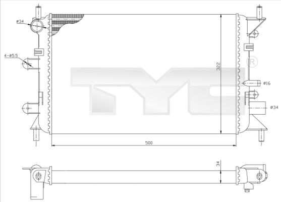 TYC Radiators, Motora dzesēšanas sistēma 710-0036-R