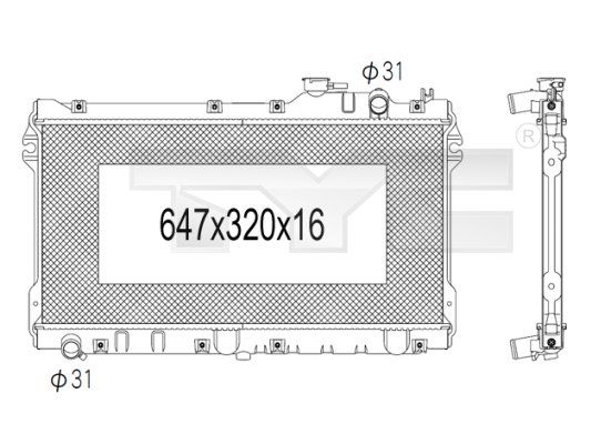 TYC Радиатор, охлаждение двигателя 720-1002