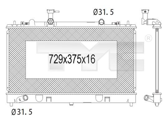 TYC Радиатор, охлаждение двигателя 720-1006