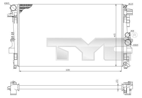 TYC Радиатор, охлаждение двигателя 721-0011