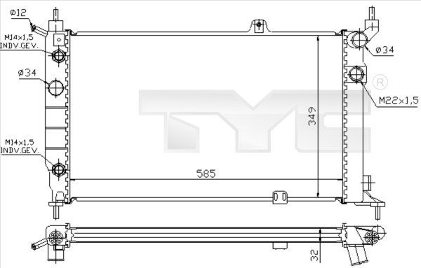 TYC Radiators, Motora dzesēšanas sistēma 725-0002