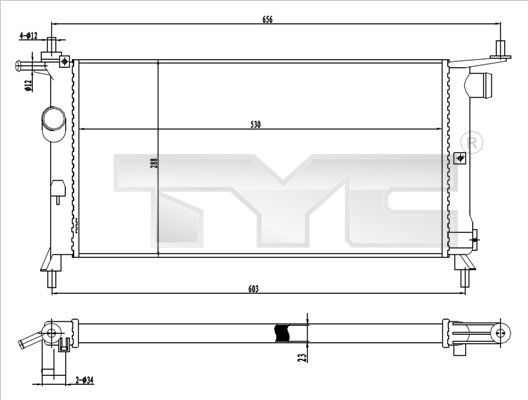 TYC Радиатор, охлаждение двигателя 725-0020