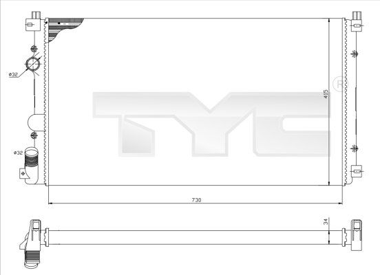 TYC Radiators, Motora dzesēšanas sistēma 725-0029