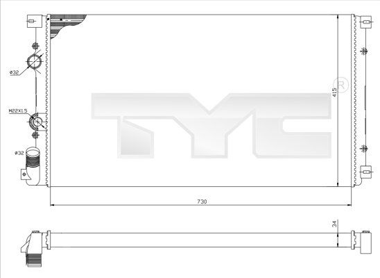 TYC Radiators, Motora dzesēšanas sistēma 725-0030