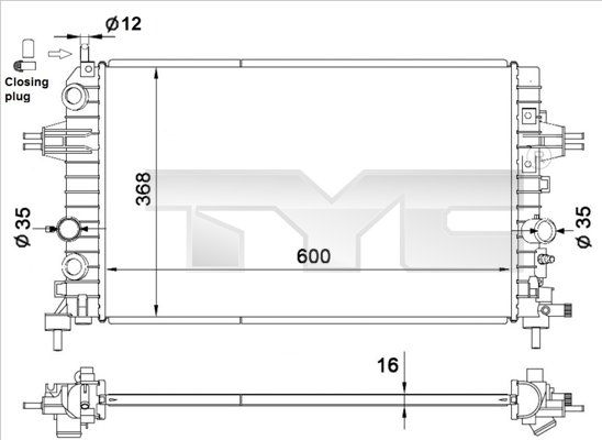 TYC Radiators, Motora dzesēšanas sistēma 725-0036