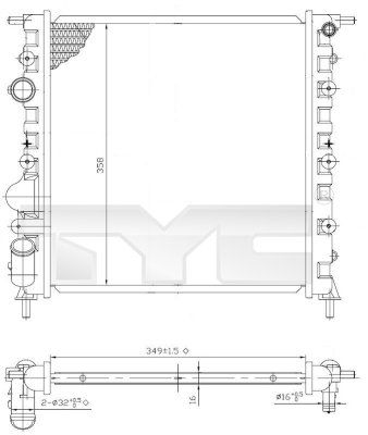 TYC Radiators, Motora dzesēšanas sistēma 728-0013