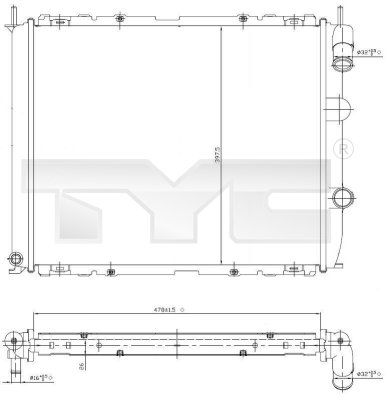 TYC Radiators, Motora dzesēšanas sistēma 728-0014