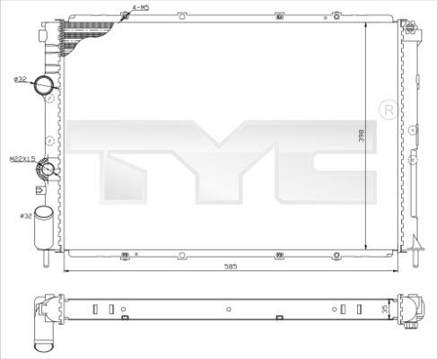 TYC Радиатор, охлаждение двигателя 728-0025-R