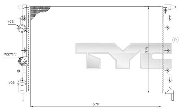 TYC Радиатор, охлаждение двигателя 728-0027