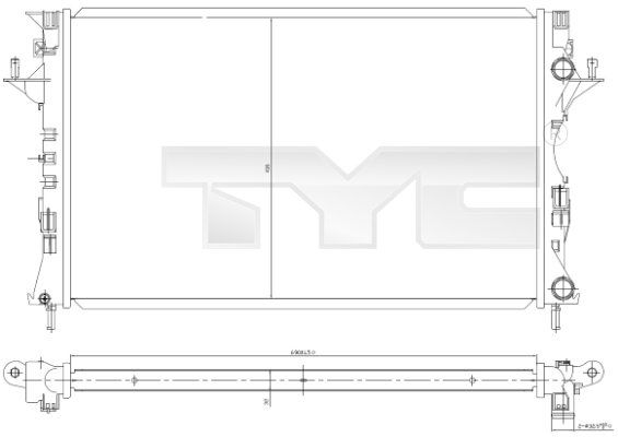 TYC Радиатор, охлаждение двигателя 728-0049