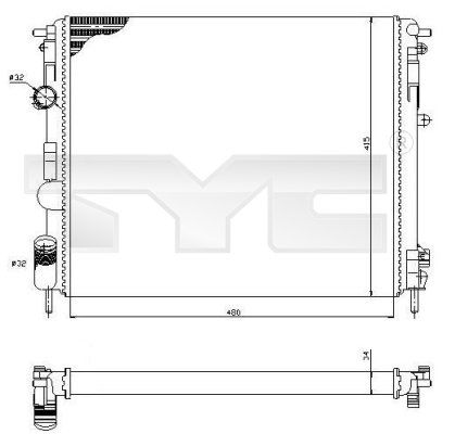 TYC Radiators, Motora dzesēšanas sistēma 728-0053