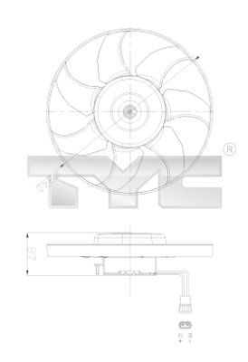 TYC Вентилятор, охлаждение двигателя 837-0025