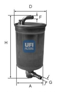 UFI Degvielas filtrs 24.072.00