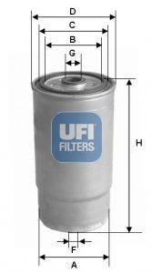 UFI Топливный фильтр 24.122.00