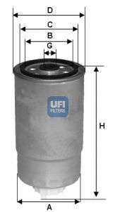 UFI Топливный фильтр 24.351.00