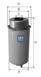 UFI Топливный фильтр 24.455.00