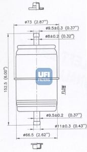 UFI Топливный фильтр 31.666.00