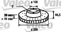 VALEO Тормозной диск 186547