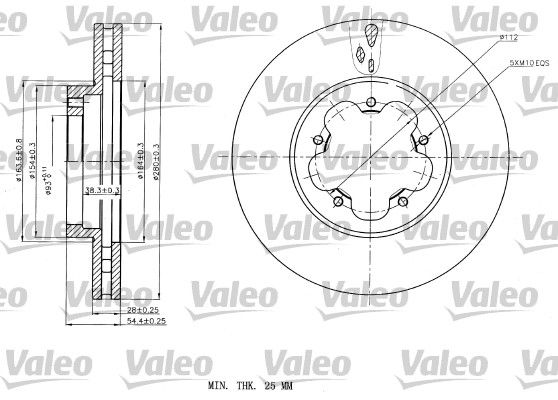 VALEO Тормозной диск 187150