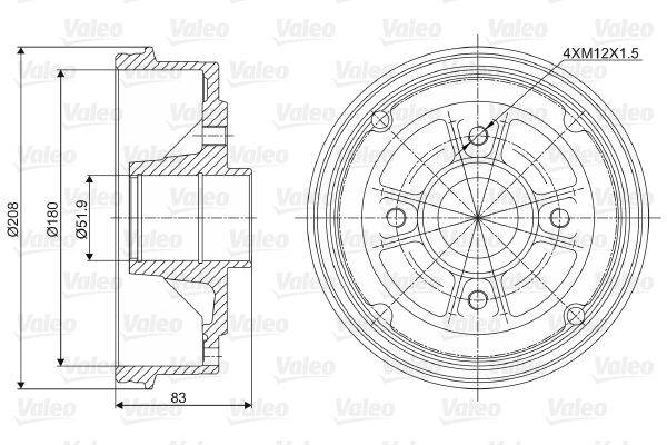 VALEO Тормозной барабан 237006