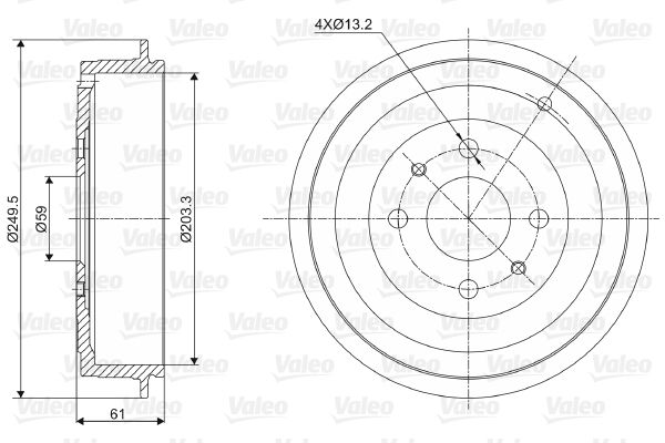 VALEO Тормозной барабан 237021