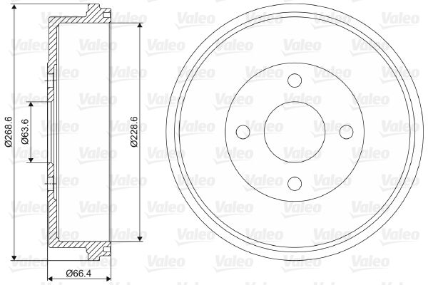 VALEO Тормозной барабан 237045