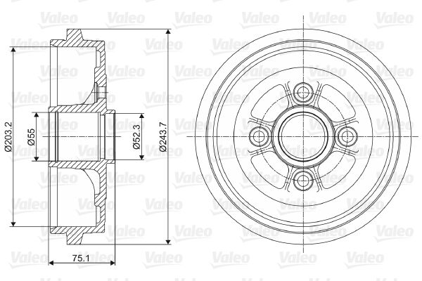 VALEO Тормозной барабан 237062