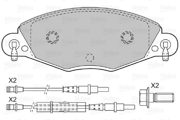 VALEO Комплект тормозных колодок, дисковый тормоз 598416