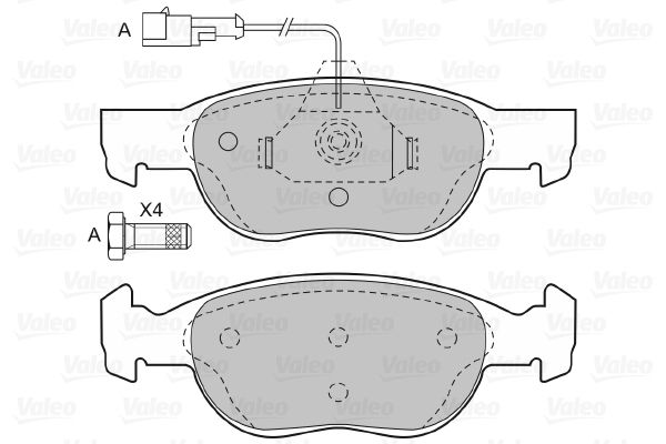 VALEO Комплект тормозных колодок, дисковый тормоз 598607