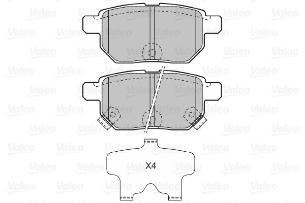 VALEO Комплект тормозных колодок, дисковый тормоз 598933