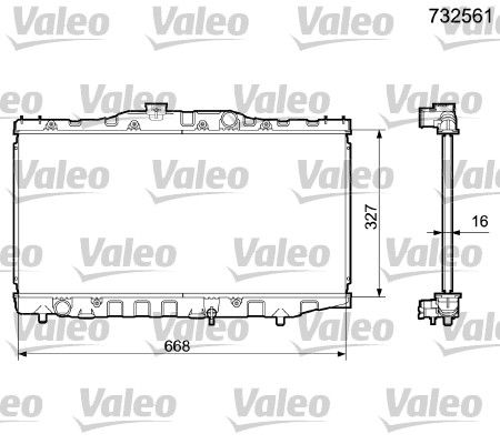 VALEO Радиатор, охлаждение двигателя 732561