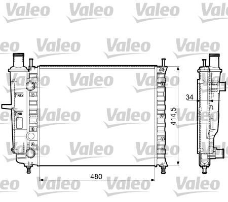 VALEO Радиатор, охлаждение двигателя 732788