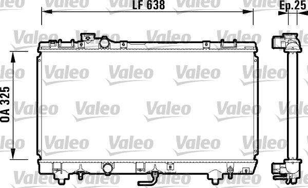 VALEO Радиатор, охлаждение двигателя 734176